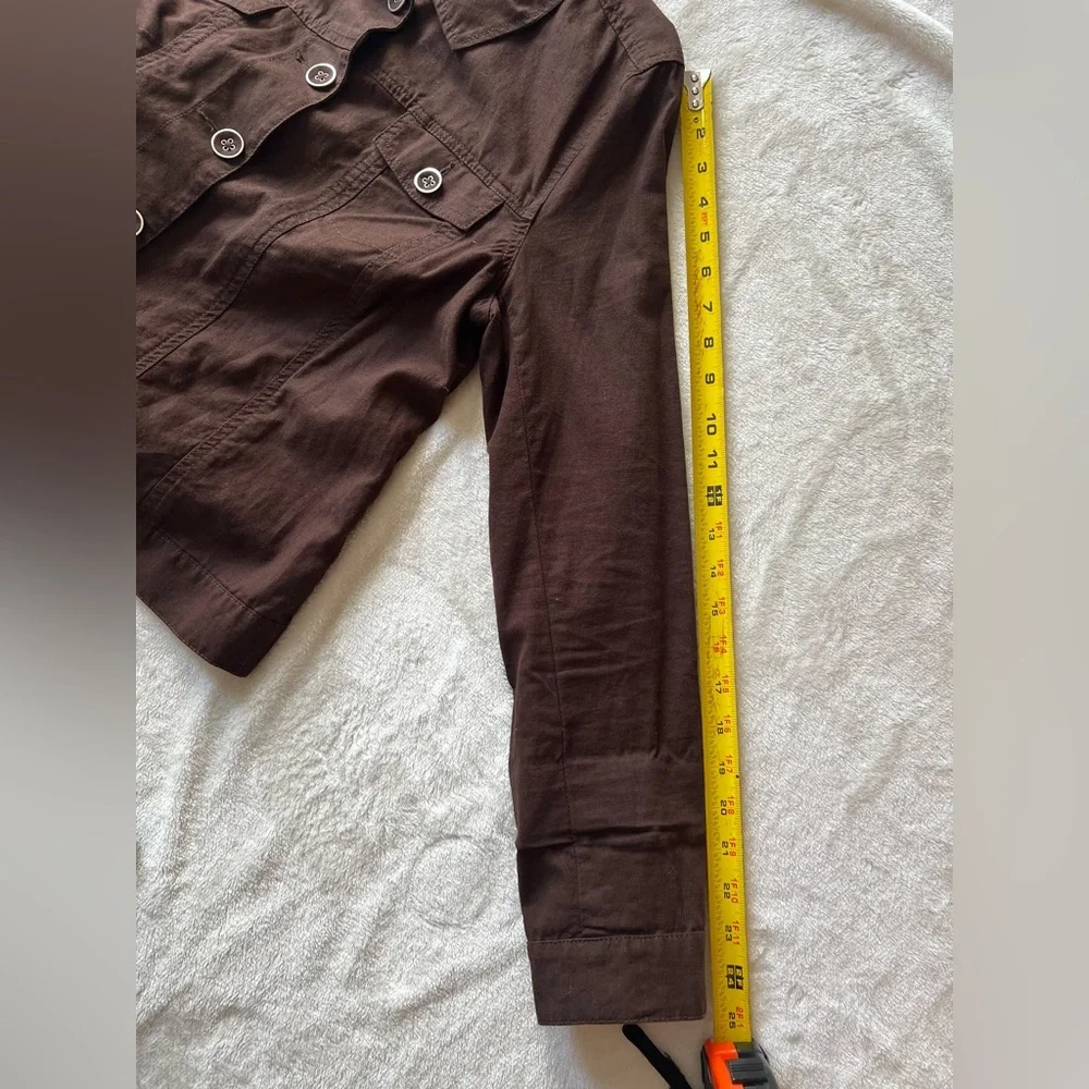 Relativity Lightweight Dark Brown Button Down Linen Blend Jacket, NWOT, Size L - Picture 10 of 15